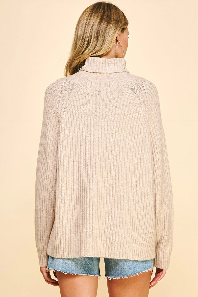 Ribbed Turtleneck Sweater