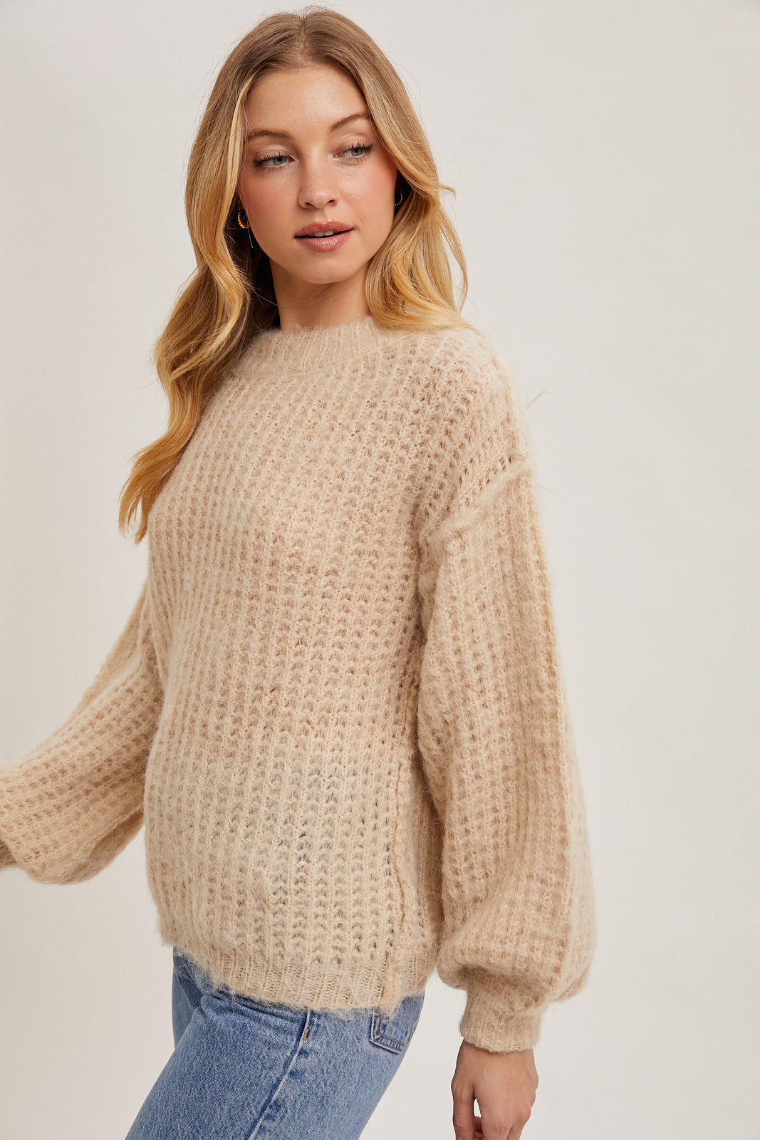 Fall Breeze Waffle Knit Sweater