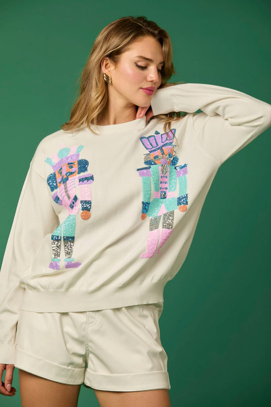 Sequin Nutcracker Sweater Preorder