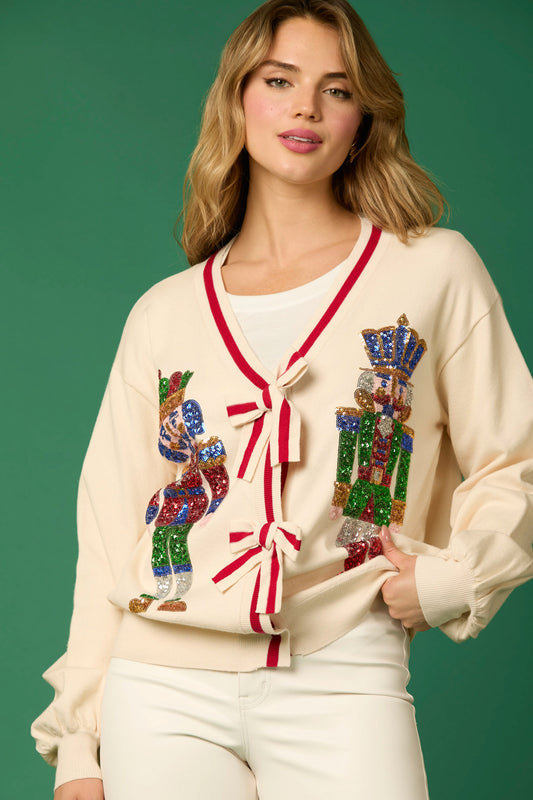 Sequin Nutcracker Cardigan Preorder