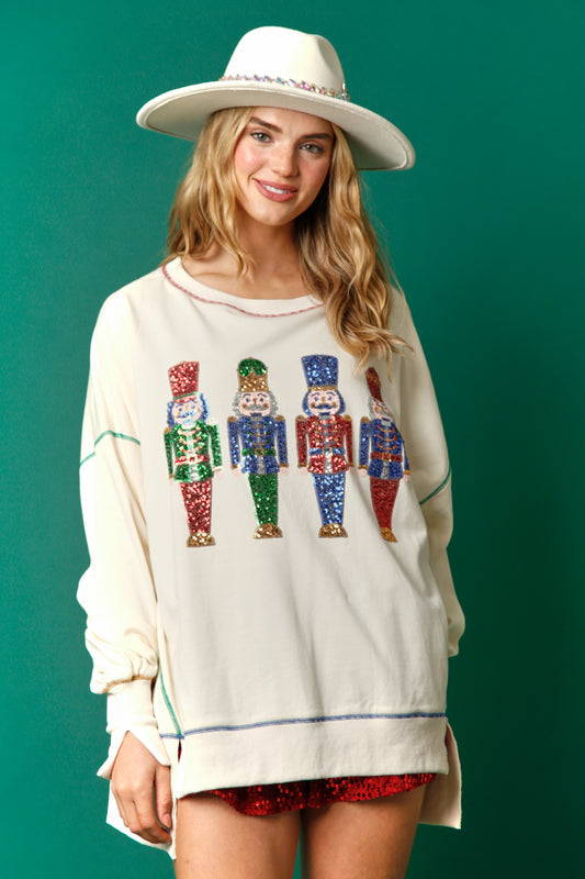 Sequin Nutcracker Christmas Sweatshirt Preorder