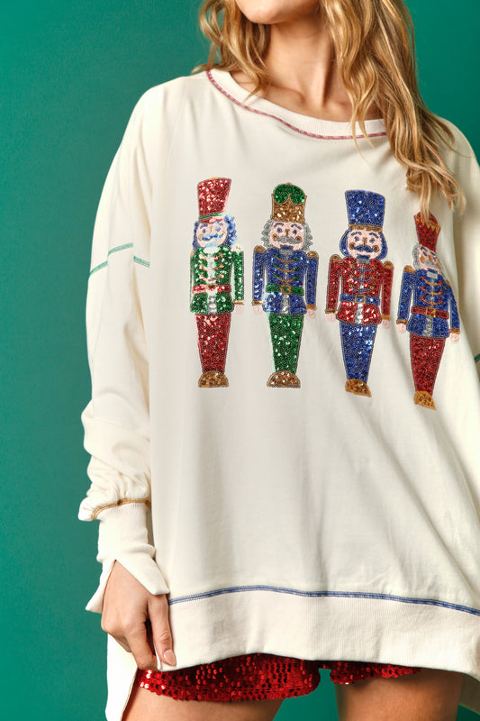 Sequin Nutcracker Christmas Sweatshirt Preorder