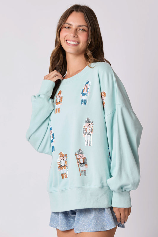 Sequin Nutcracker Oversized Sweatshirt