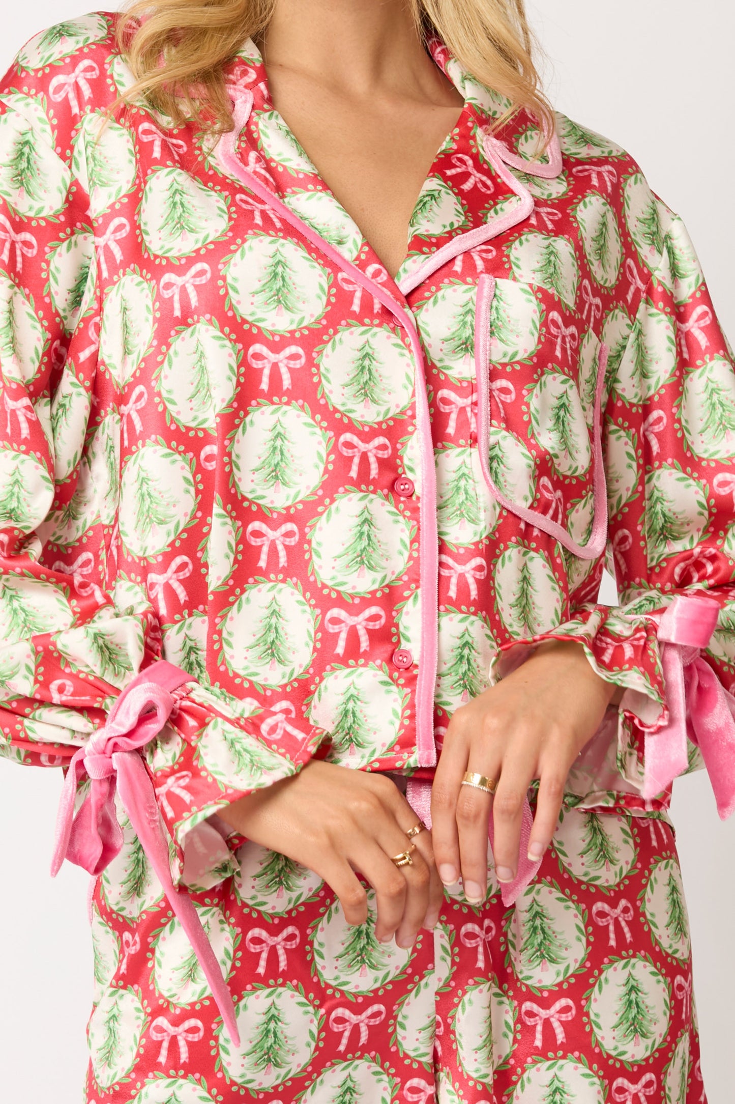 Oh Christmas Tree Red Satin Pajama Preorder