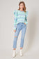 Whimsy Space Dyed Cable Knit Ruffle Sweater Multi Mint