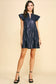 Farah Leather Mini Dress Navy