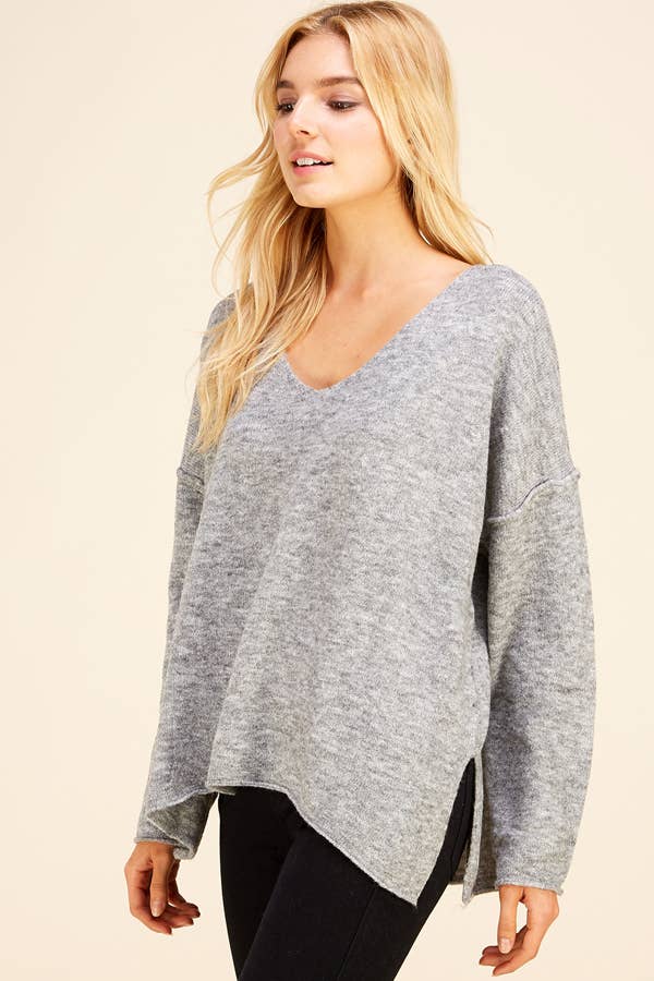 Soft V Neck Knit Sweater