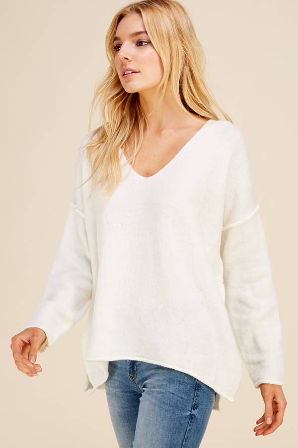 Soft V Neck Knit Sweater