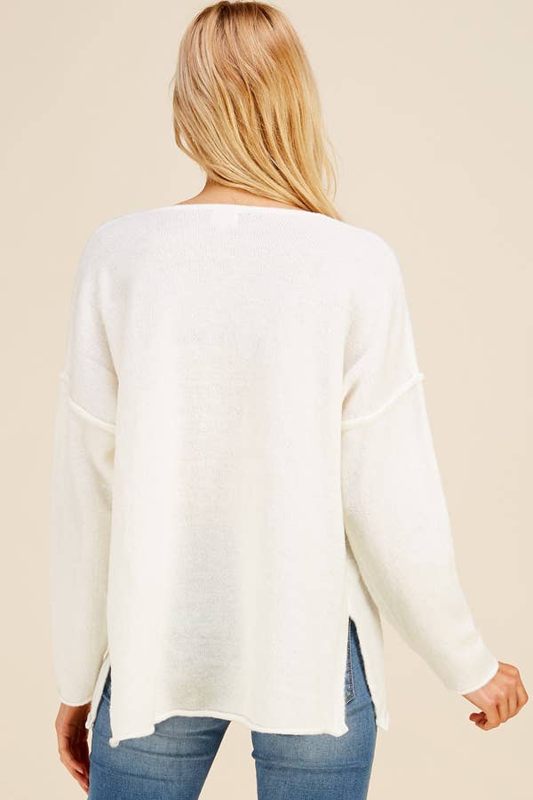 Soft V Neck Knit Sweater